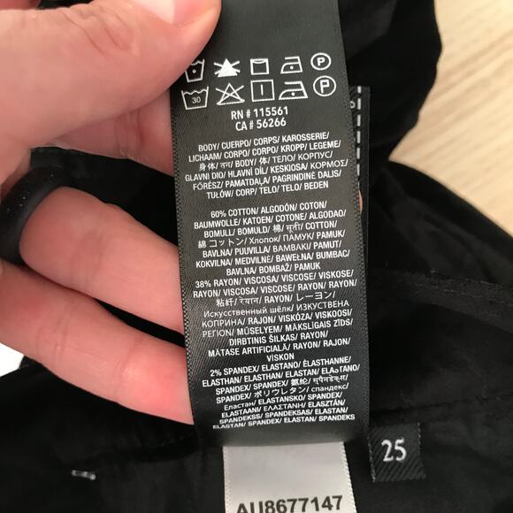 7 For All Mankind Velvet Pants Size 25 Black Victorian Academia Whimsigoth Dark - Picture 14 of 14